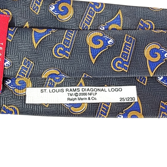 St. Louis Rams Diagonal Logo Team NFL Vintage 2000 Y2K Men's Tie - Picture 8 of 11